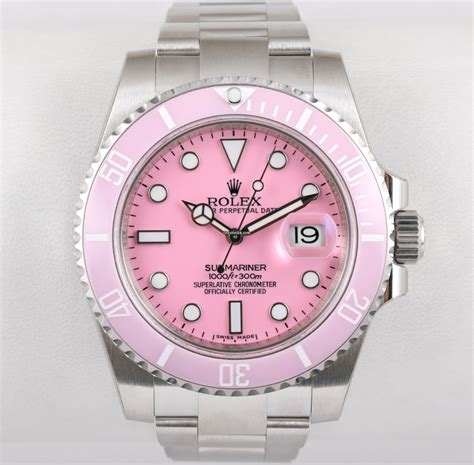 pink face rolex|pink Rolex submariner.